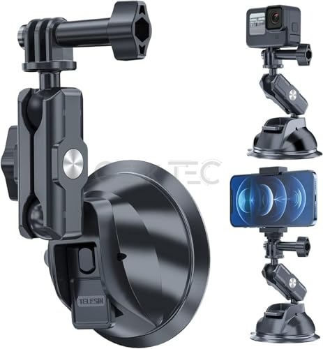 Geyo Support Ventouse pour Caméra, pour Insta360 X4, pour DJI Pocket 3, pour GoPro