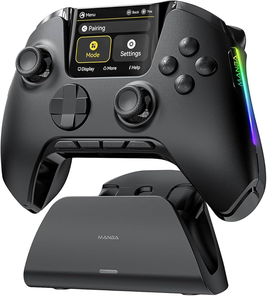 ManbaOne Manette de jeu sans fil avec écran interactif pour Switch/Windows PC/iOS/Android