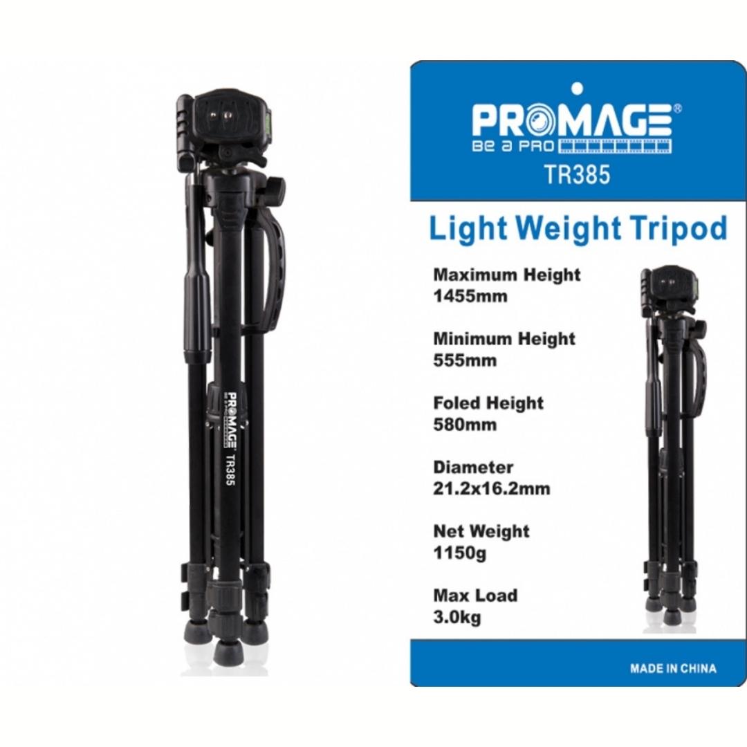 Trépied de Promage TR385 noir pour appareil photo léger et portable